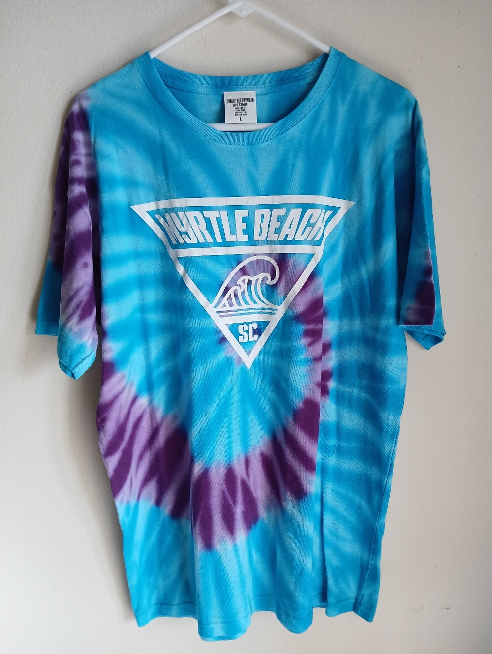Comfy Resortwear T Shirt Blue Tie Dye Myrtle Beach